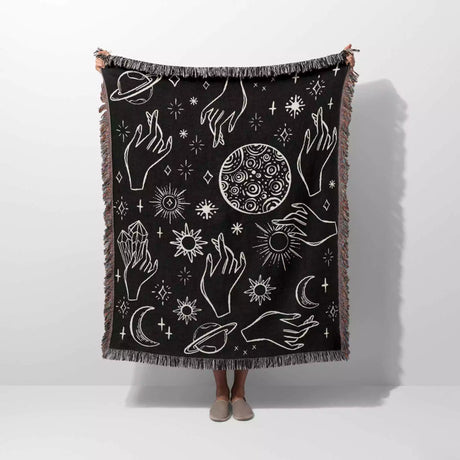 Celestial Hands Woven Throw Blanket - DesignerOllie.com