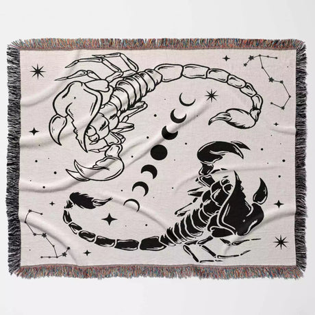 Celestial Scorpio Zodiac Woven Throw Blanket - DesignerOllie.com