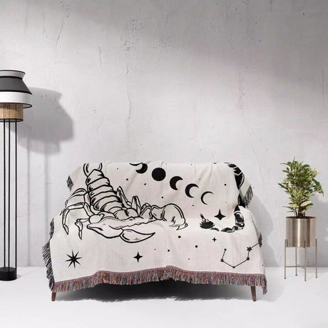 Celestial Scorpio Zodiac Woven Throw Blanket - DesignerOllie.com