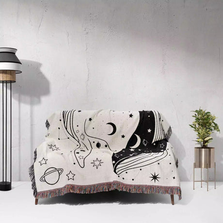 Celestial Whales Woven Throw Blanket - DesignerOllie.com