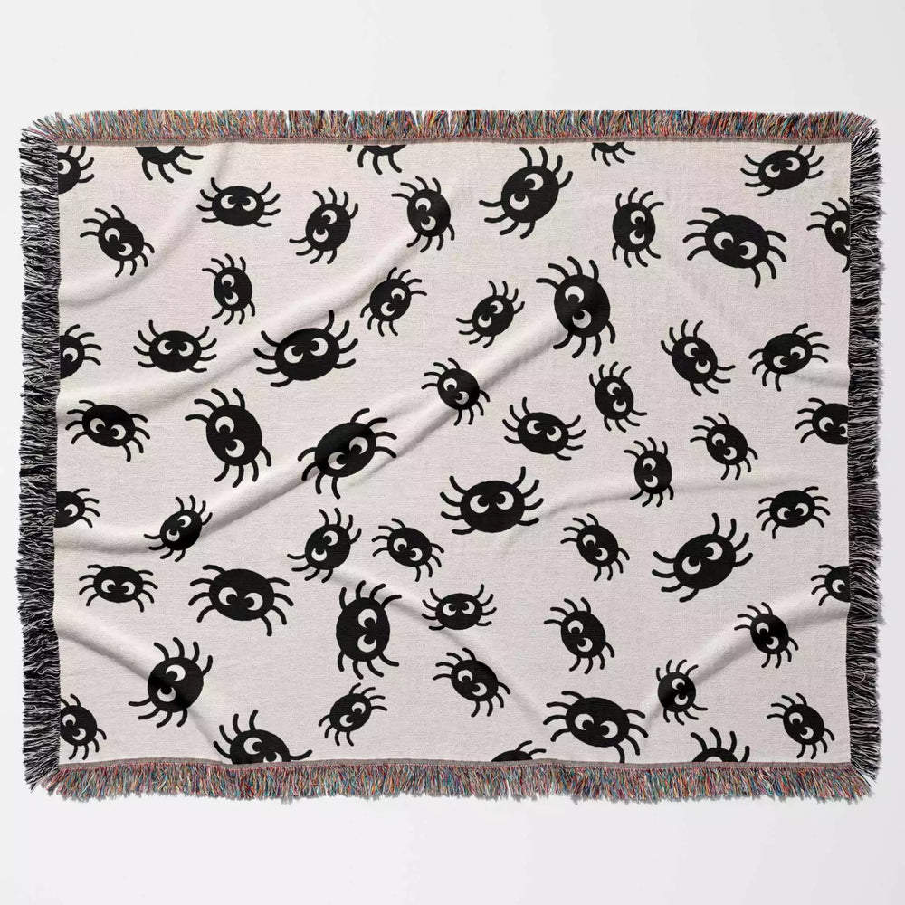 Cute Halloween Blanket with Spiders for Kids Room - DesignerOllie.com