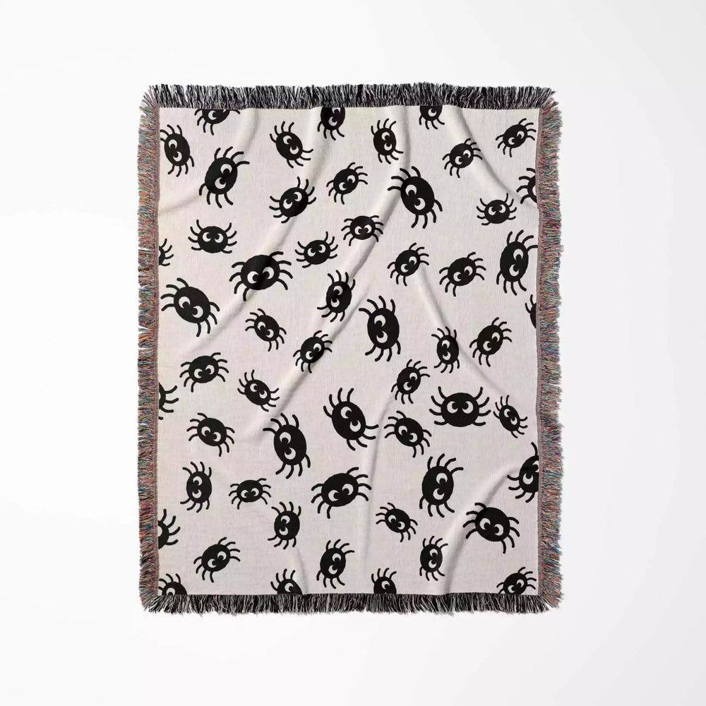 Cute Halloween Blanket with Spiders for Kids Room - DesignerOllie.com