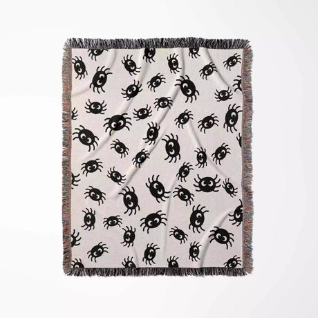 Cute Halloween Blanket with Spiders for Kids Room - DesignerOllie.com