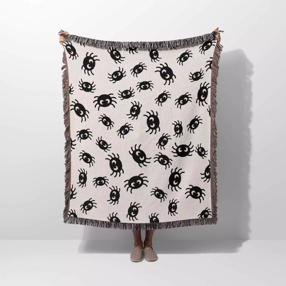Cute Halloween Blanket with Spiders for Kids Room - DesignerOllie.com