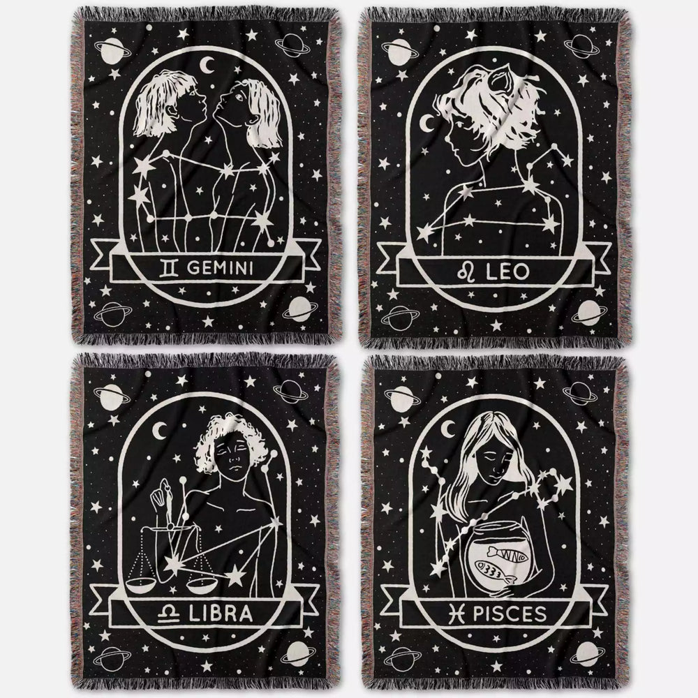 Zodiac Sign Blanket, Unique Zodiac Gift, Star Sign & Astrology Blankets - DesignerOllie.com