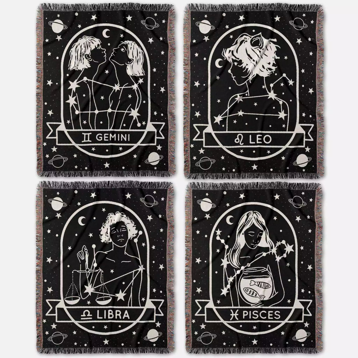Zodiac Sign Blanket, Unique Zodiac Gift, Star Sign & Astrology Blankets - DesignerOllie.com