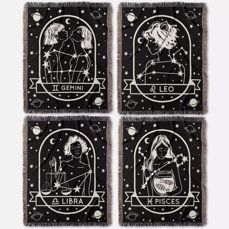 Zodiac Sign Blanket, Unique Zodiac Gift, Star Sign & Astrology Blankets - DesignerOllie.com