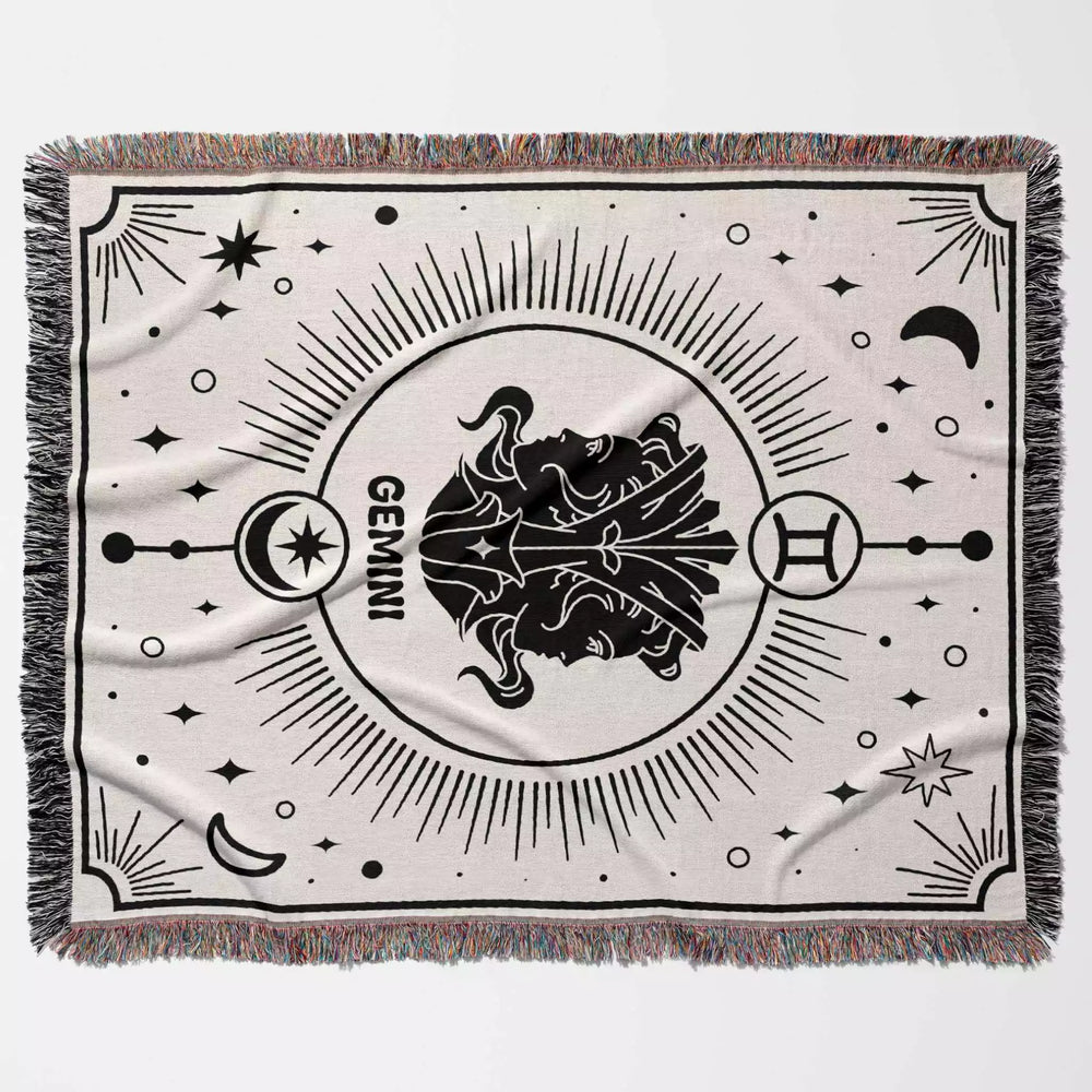 Gemini Zodiac Blanket, Unique Birthday Gift Idea for Women and Men - DesignerOllie.com