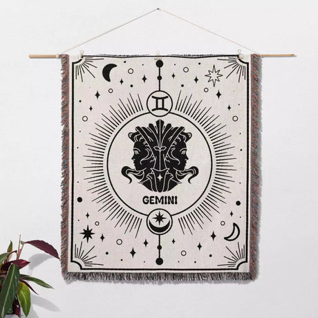 Gemini Zodiac Blanket, Unique Birthday Gift Idea for Women and Men - DesignerOllie.com