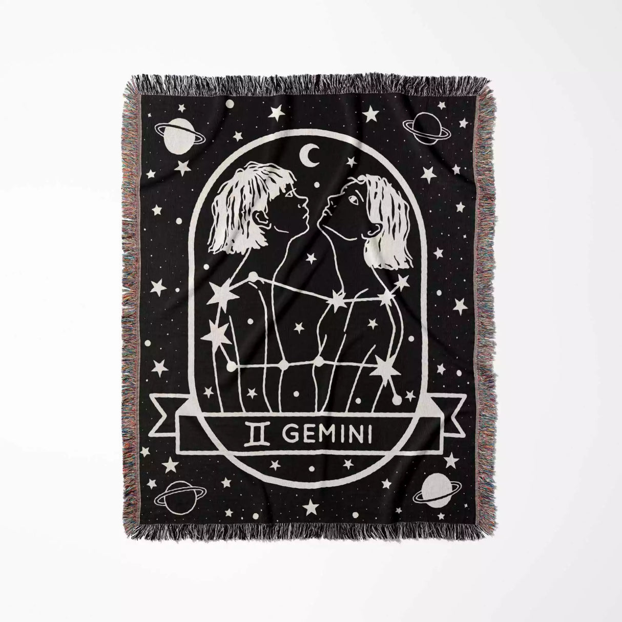 Gemini Zodiac Sign Astrology Woman Woven Throw Blanket Tapestry - DesignerOllie.com