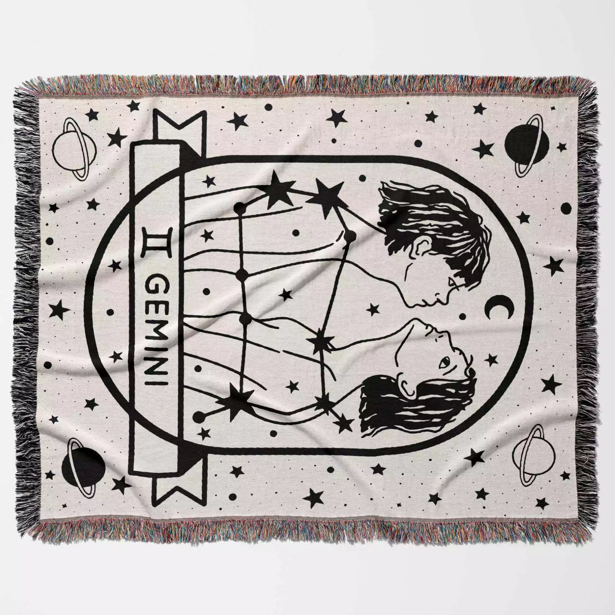 Gemini Zodiac Sign Astrology Woman Woven Throw Blanket and Tapestry Blanket - DesignerOllie.com