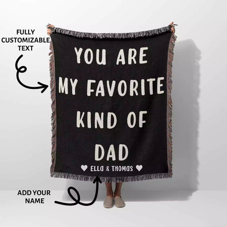 Gift for Dad for Father’s Day, Birthday, Christmas Gift Idea, Customized Woven Throw Blanket - DesignerOllie.com