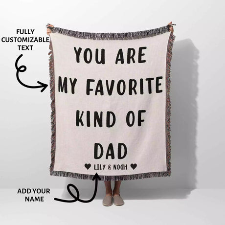 Gift for Dad for Father’s Day, Birthday, Christmas Gift Idea, Personalized Woven Throw Blanket - DesignerOllie.com