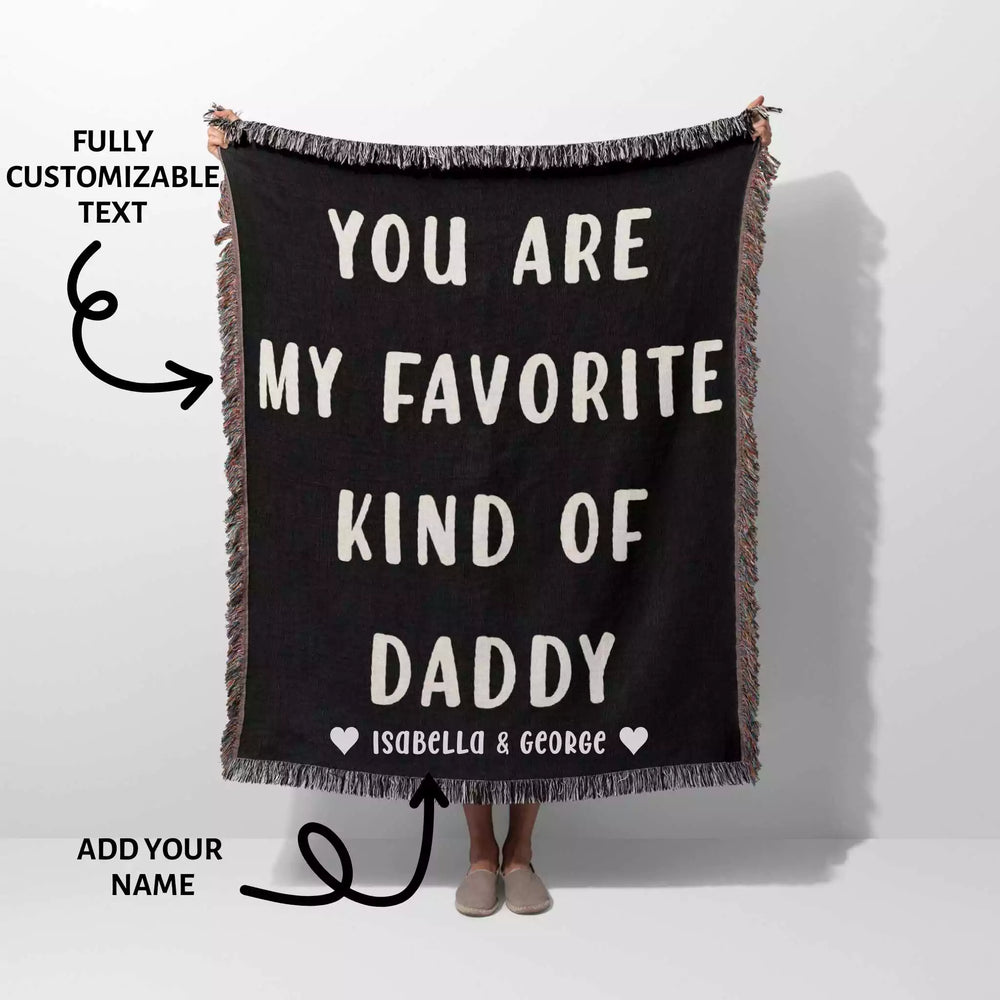 Gift for Daddy for Father’s Day, Birthday, Christmas Gift Idea, Customized Woven Throw Blanket - DesignerOllie.com