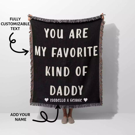 Gift for Daddy for Father’s Day, Birthday, Christmas Gift Idea, Customized Woven Throw Blanket - DesignerOllie.com