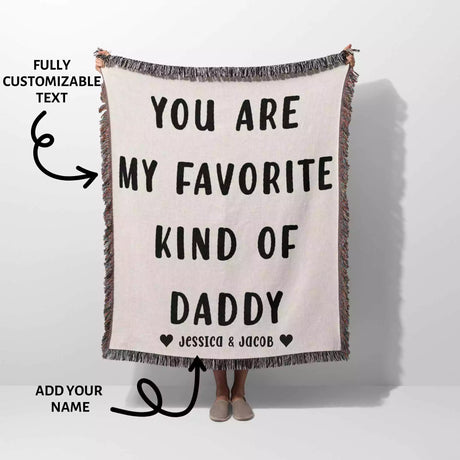 Gift for Daddy for Father’s Day, Birthday, Christmas Gift Idea, Personalized Woven Throw Blanket - DesignerOllie.com