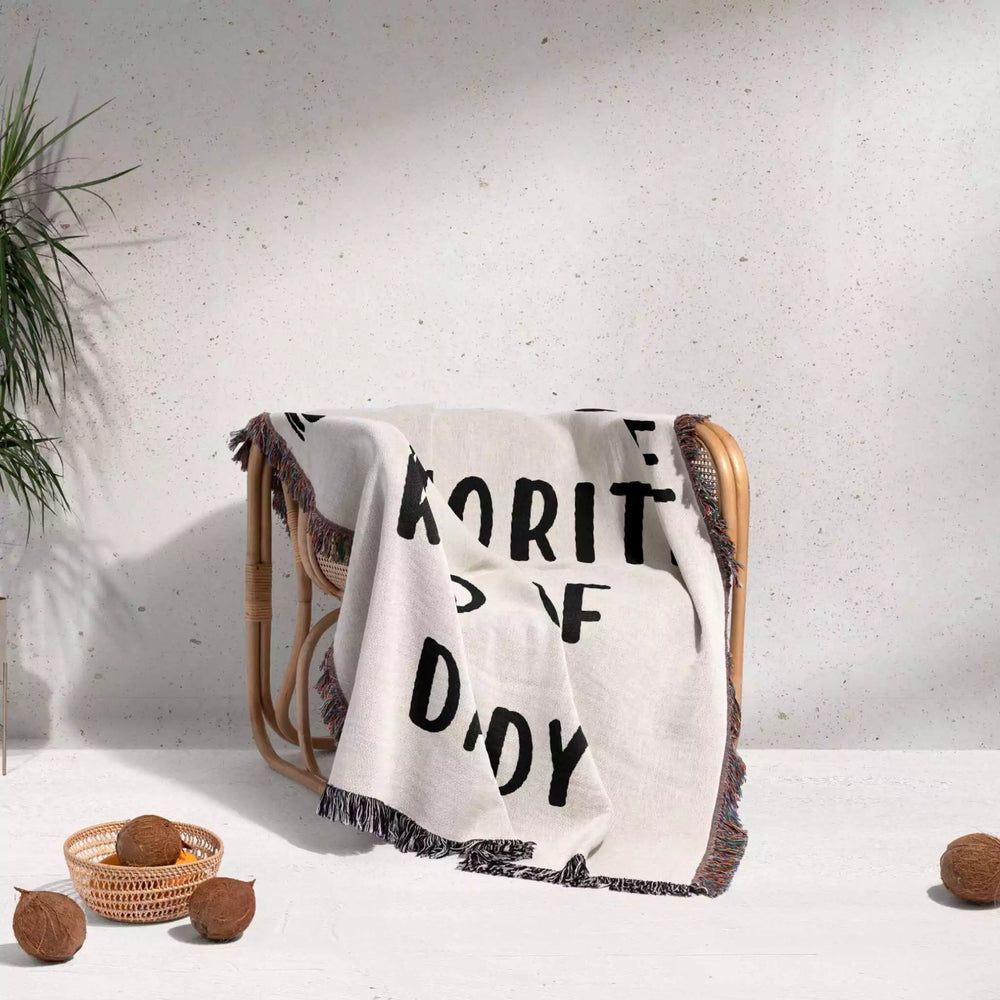 Gift for Daddy for Father’s Day, Birthday, Christmas Gift Idea, Personalized Woven Throw Blanket - DesignerOllie.com
