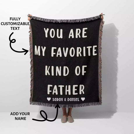 Gift for Father for Father’s Day, Birthday, Christmas Gift Idea, Customized Woven Throw Blanket - DesignerOllie.com