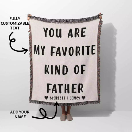 Gift for Father for Father’s Day, Birthday, Christmas Gift Idea, Personalized Woven Throw Blanket - DesignerOllie.com