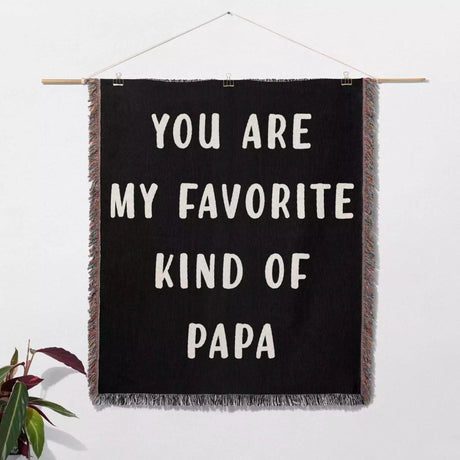 Gift for Papa for Father’s Day, Birthday, Christmas Gift Idea, Customized Woven Throw Blanket - DesignerOllie.com