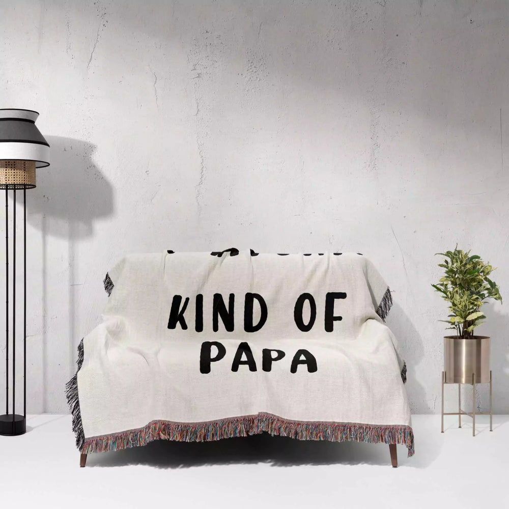 Gift for Papa for Father’s Day, Birthday, Christmas Gift Idea, Personalized Woven Throw Blanket - DesignerOllie.com