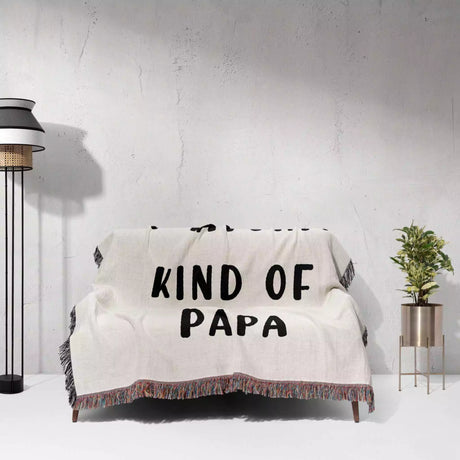 Gift for Papa for Father’s Day, Birthday, Christmas Gift Idea, Personalized Woven Throw Blanket - DesignerOllie.com