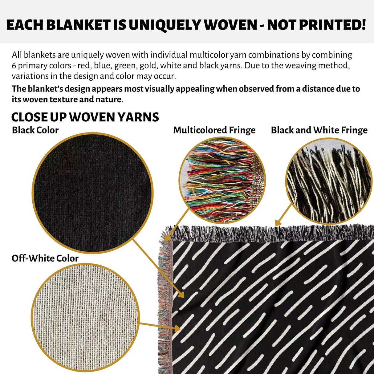 Hand Drawn Lines Black and White Monochrome Woven Throw Blanket and Tapestry - DesignerOllie.com