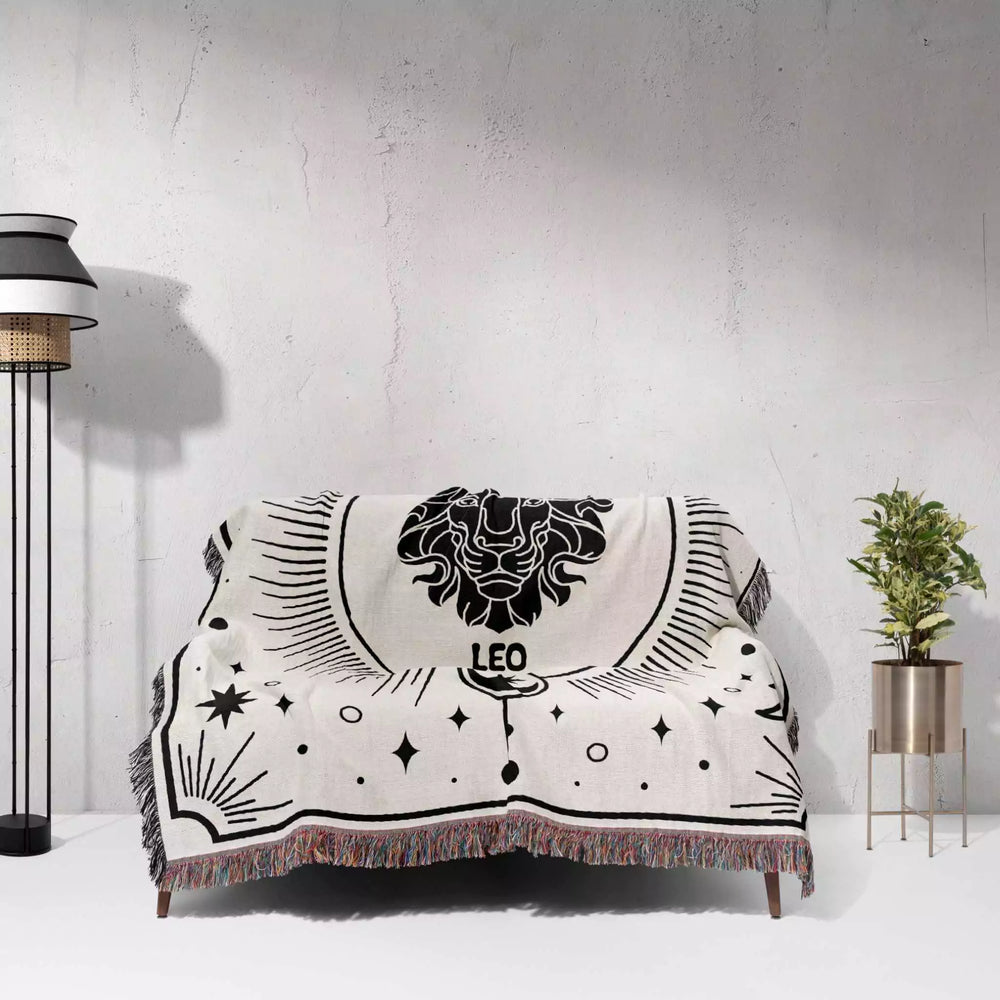 Leo Zodiac Blanket, Unique Birthday Gift Idea for Women and Men - DesignerOllie.com