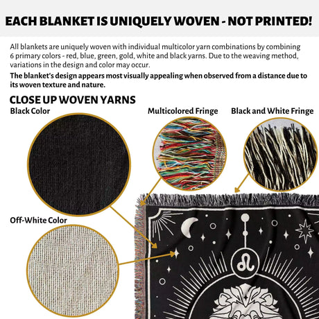 Leo Zodiac Blanket, Unique Birthday Present for Wife and Husband - DesignerOllie.com