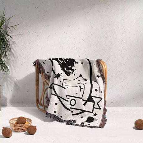 Leo Zodiac Sign Astrology Woman Woven Throw Blanket and Tapestry Blanket - DesignerOllie.com