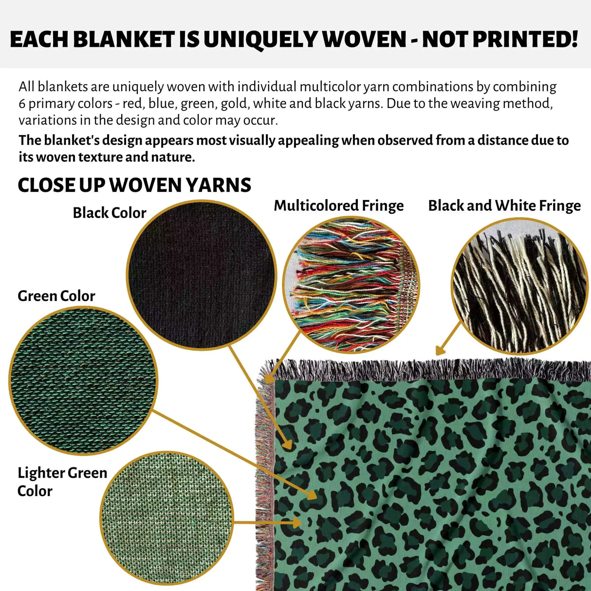 Leopard Animal Print Forest Green and Light Green Woven Throw Blanket and Tapestry - DesignerOllie.com