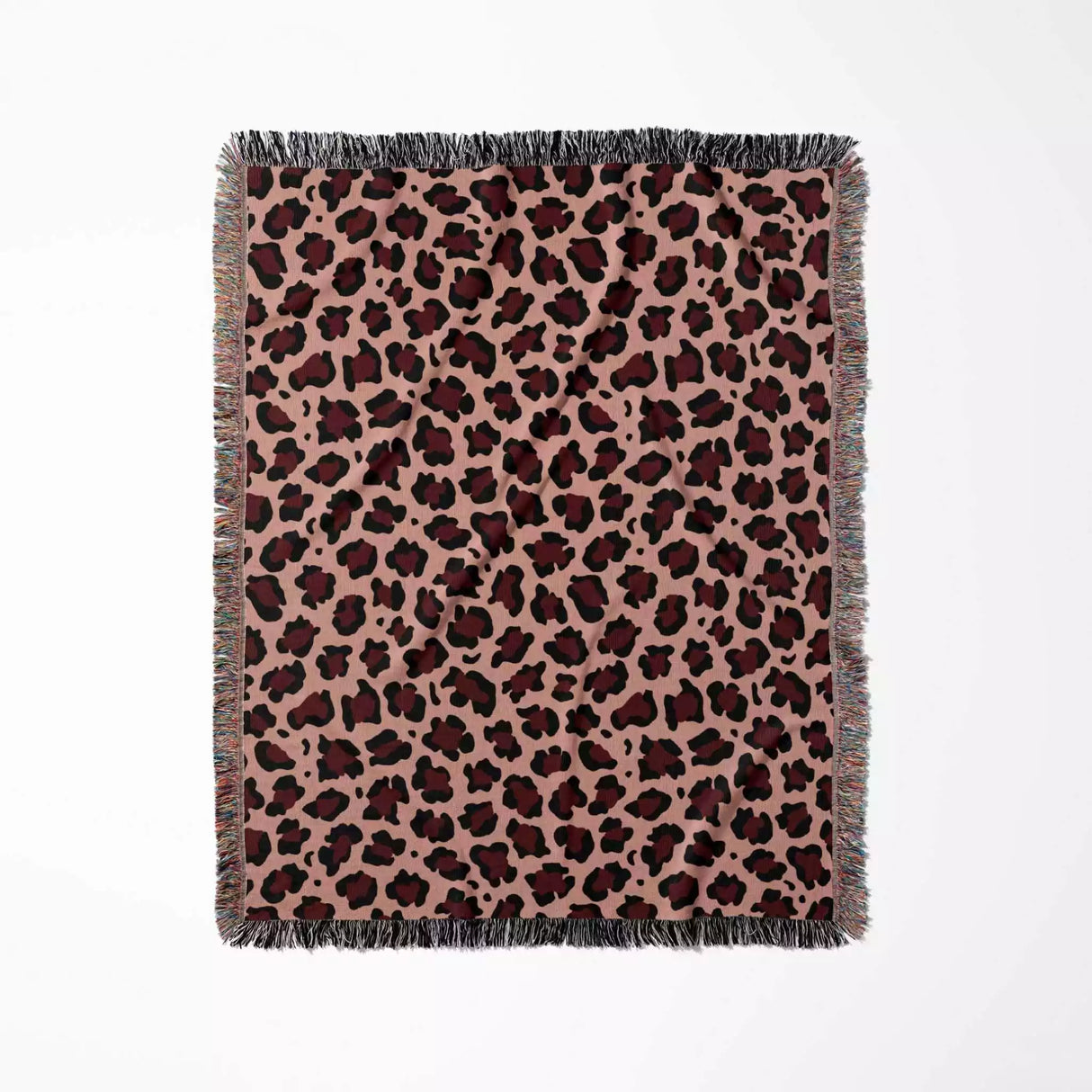 Leopard Animal Print Red and Light Red Woven Throw Blanket and Tapestry - DesignerOllie.com
