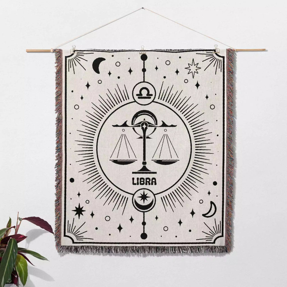 Libra Zodiac Blanket, Unique Birthday Gift Idea for Women and Men - DesignerOllie.com