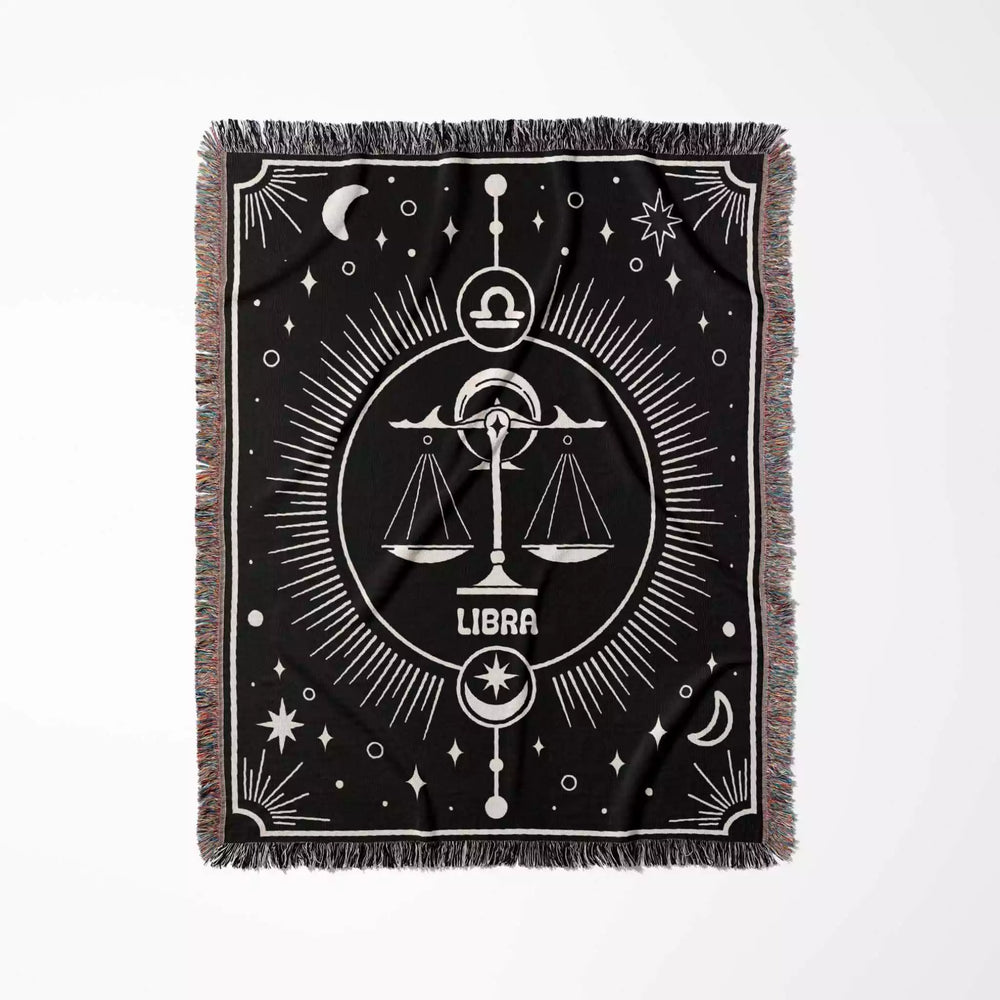 Libra Zodiac Blanket, Unique Birthday Present for Wife and Husband - DesignerOllie.com