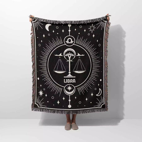Libra Zodiac Blanket, Unique Birthday Present for Wife and Husband - DesignerOllie.com