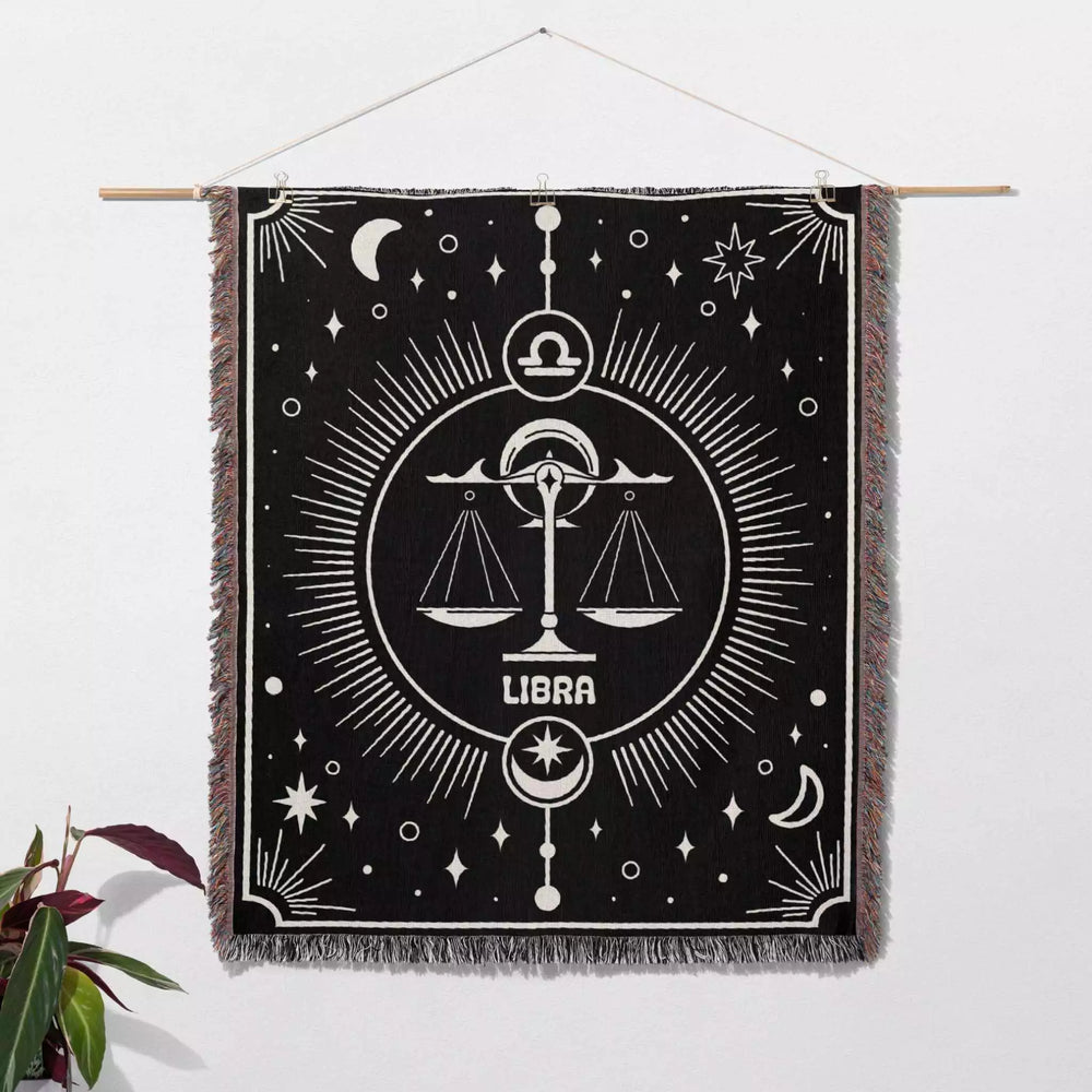 Libra Zodiac Blanket, Unique Birthday Present for Wife and Husband - DesignerOllie.com