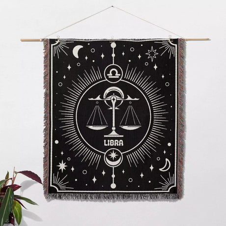 Libra Zodiac Blanket, Unique Birthday Present for Wife and Husband - DesignerOllie.com
