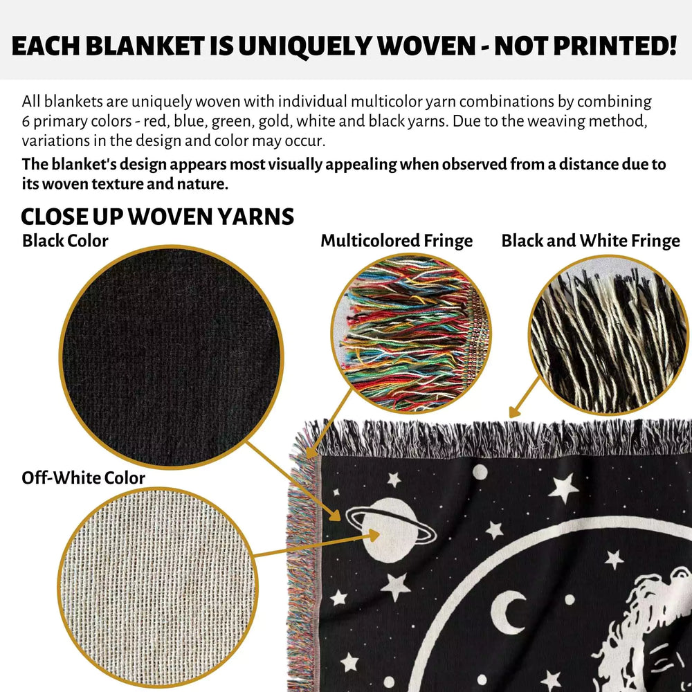 Libra Zodiac Sign Astrology Woman Woven Throw Blanket Tapestry - DesignerOllie.com