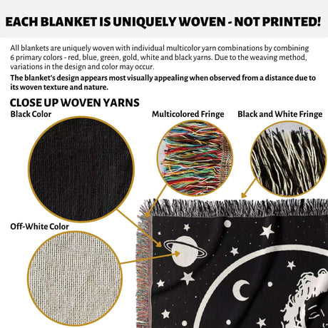 Libra Zodiac Sign Astrology Woman Woven Throw Blanket Tapestry - DesignerOllie.com
