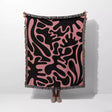 Matisse Black and Lighter Red Woven Throw Blanket and Tapestry - DesignerOllie.com