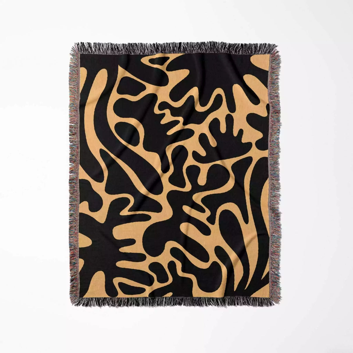 Matisse Black and Orange Woven Throw Blanket and Tapestry - DesignerOllie.com