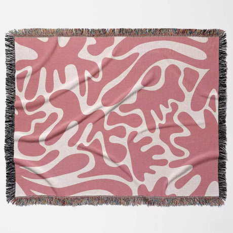 Matisse Inspired Lighter Red Woven Throw Blanket and Tapestry - DesignerOllie.com
