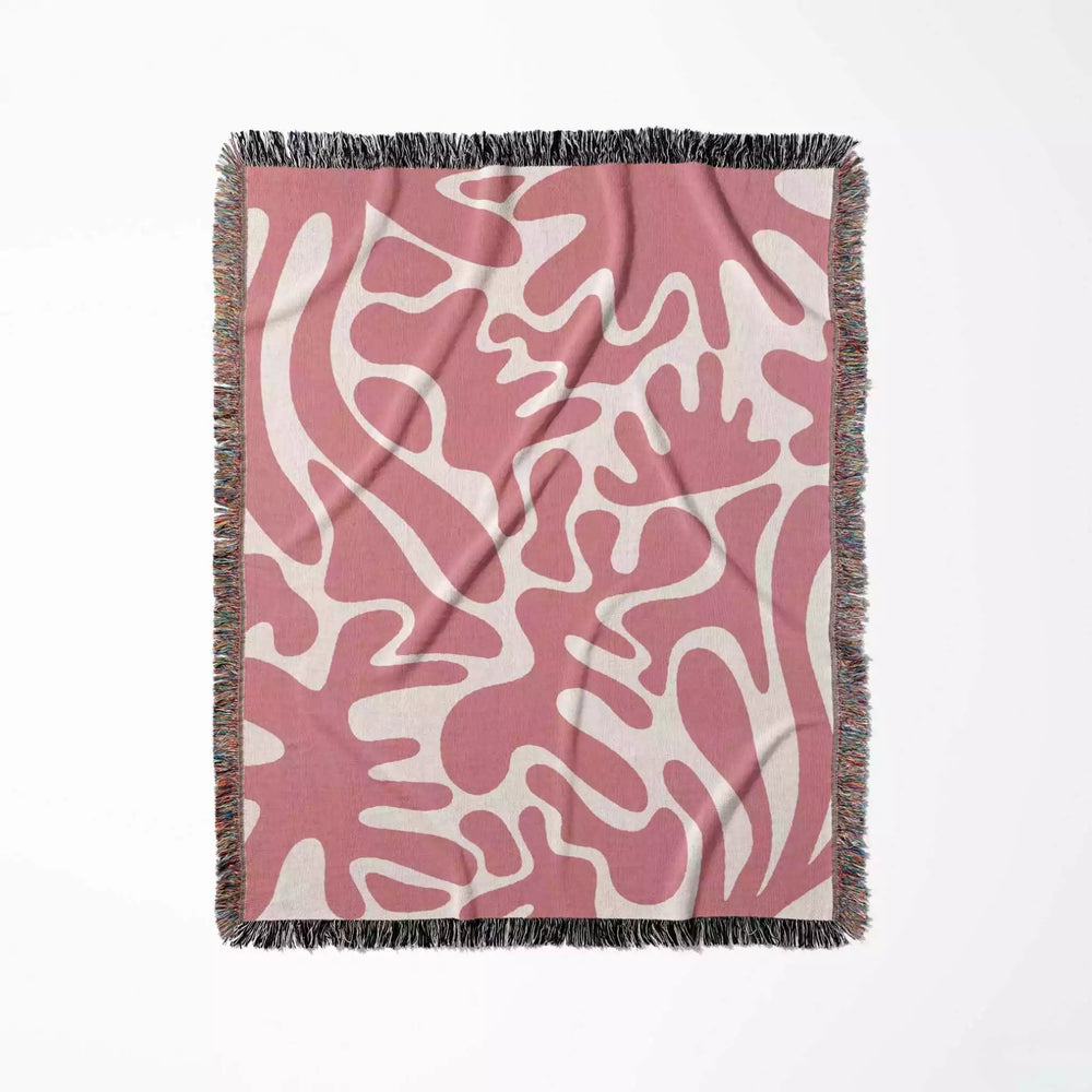 Matisse Inspired Lighter Red Woven Throw Blanket and Tapestry - DesignerOllie.com