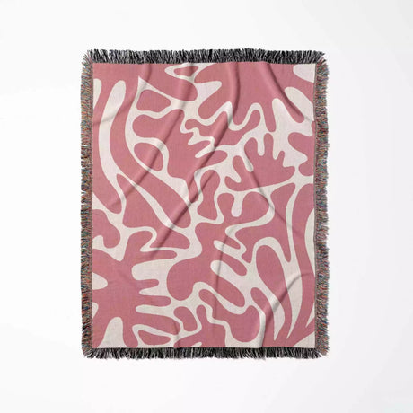 Matisse Inspired Lighter Red Woven Throw Blanket and Tapestry - DesignerOllie.com