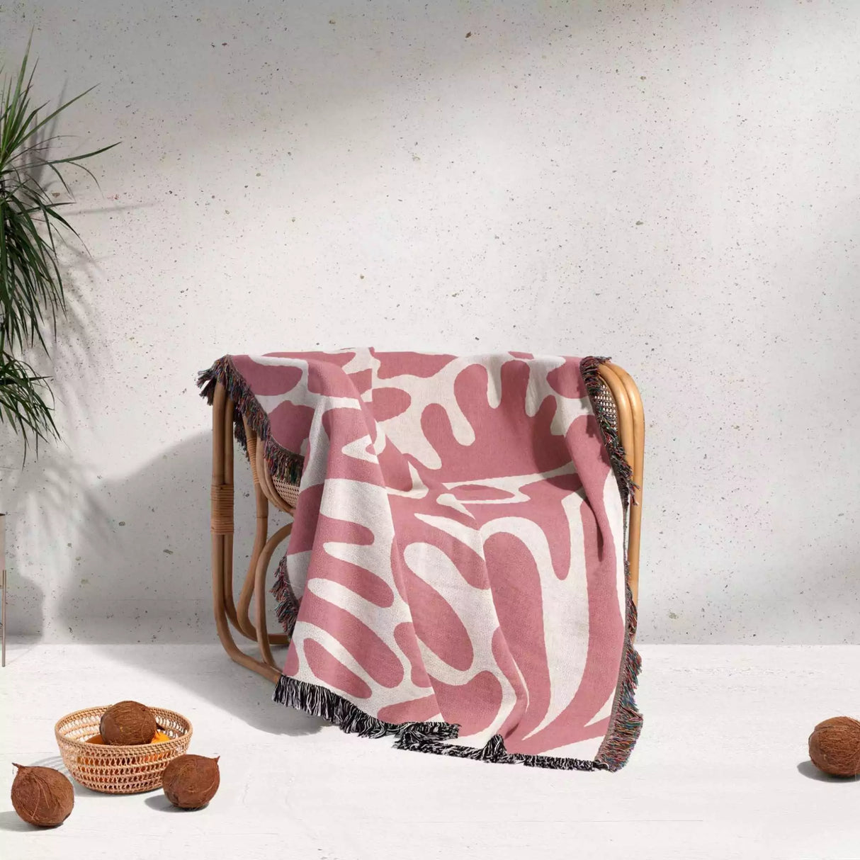 Matisse Inspired Lighter Red Woven Throw Blanket and Tapestry - DesignerOllie.com
