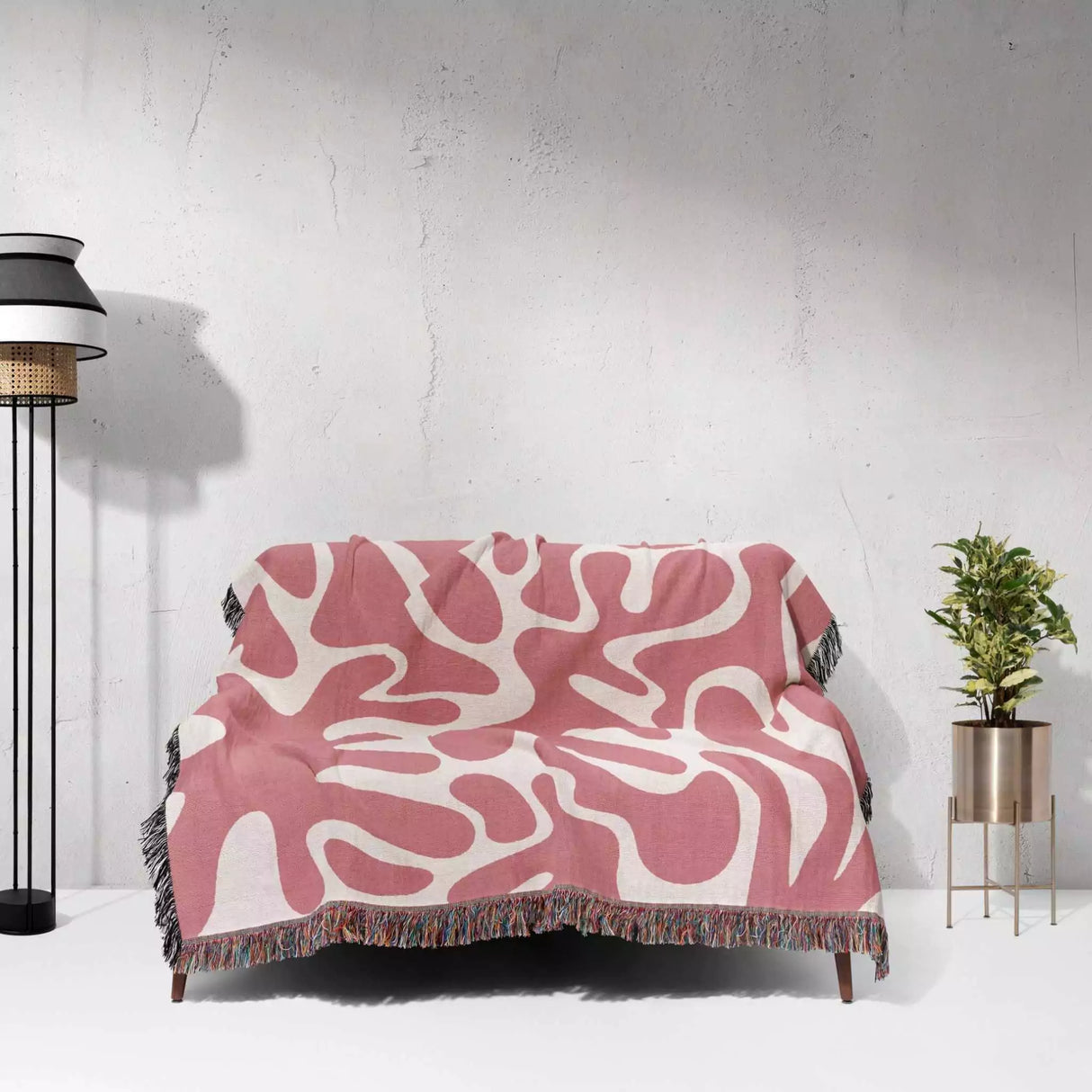 Matisse Inspired Lighter Red Woven Throw Blanket and Tapestry - DesignerOllie.com