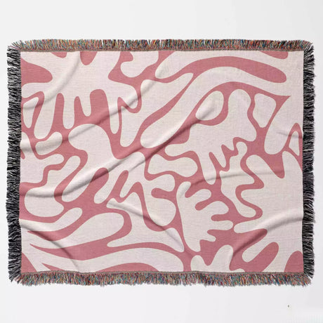 Matisse Style Lighter Red Woven Throw Blanket and Tapestry - DesignerOllie.com