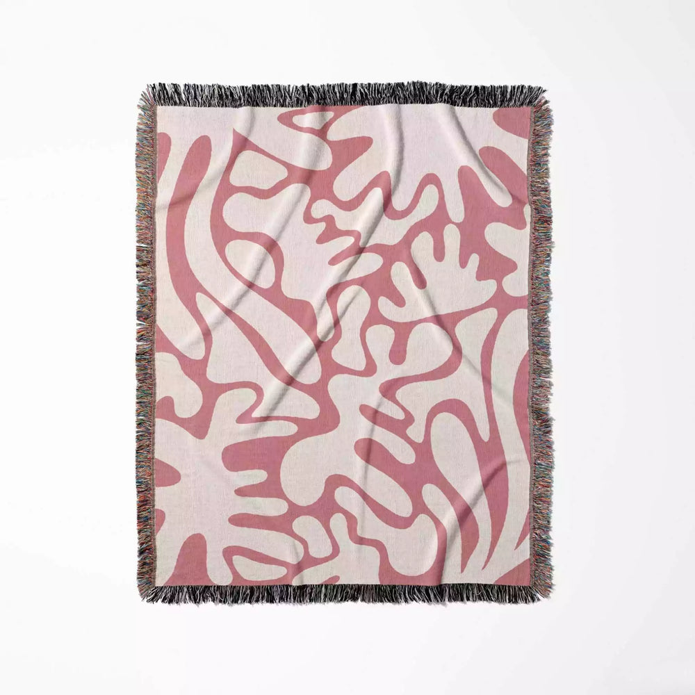 Matisse Style Lighter Red Woven Throw Blanket and Tapestry - DesignerOllie.com