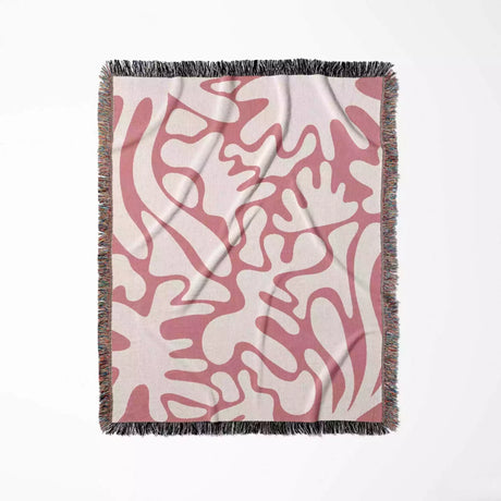 Matisse Style Lighter Red Woven Throw Blanket and Tapestry - DesignerOllie.com