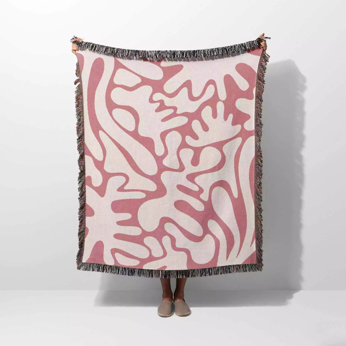 Matisse Style Lighter Red Woven Throw Blanket and Tapestry - DesignerOllie.com